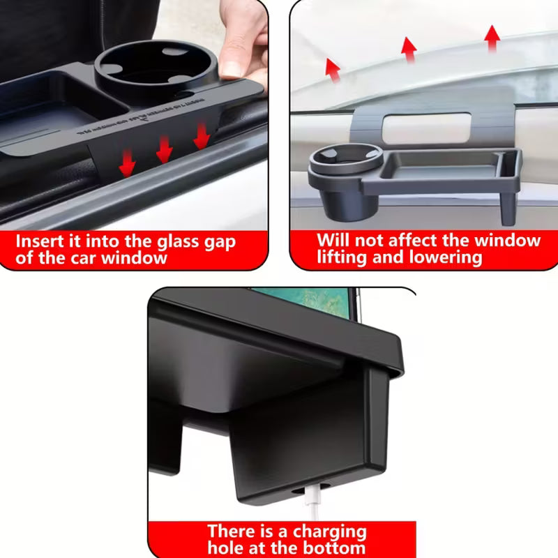 حامل الهاتف المحمول والأكواب في مسند ذراع السيارة
